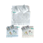 Sabanas Bordadas Para Cuna Corral De Bebe Ajustables 4 Pzas