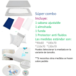 Sabanas Cuna/corral Ajustable + Antifluido + Almohada + Funda - Imagen 2